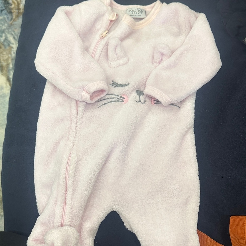 Pink Baby fleece zip one piece size 0-3 months